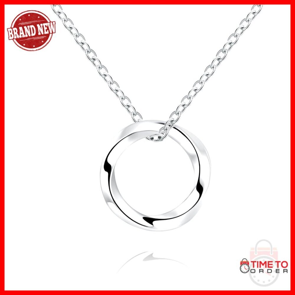 925 Sterling Silver Dainty Circle Necklace with Lobster Clasp